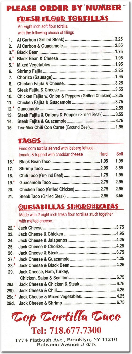 menu